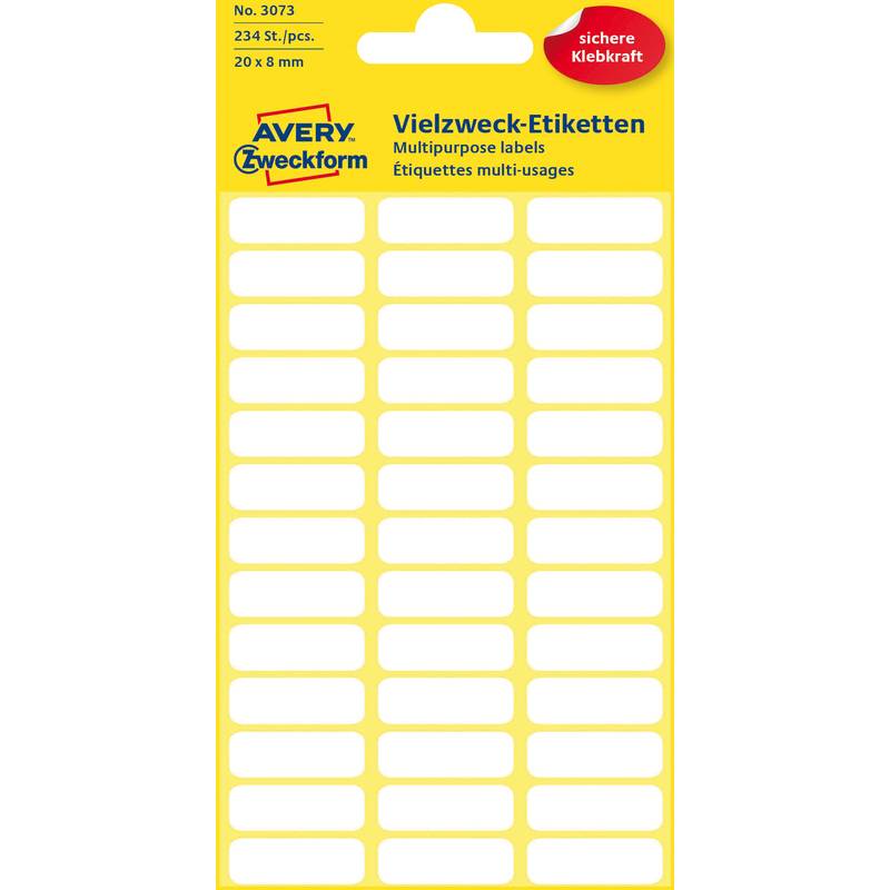 AVERY Zweckform Vielzweck-Etiketten, 20 x 8 mm, weiß, KP (7203073)-0