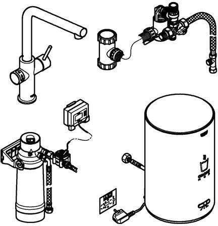 Grohe Einhand-Spültischbatterie RED DUO M-Size L-Auslauf m Boiler chr-0
