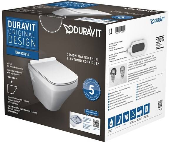 Duravit Wand-WC-Set DURASTYLE Comp rim. weiß-1