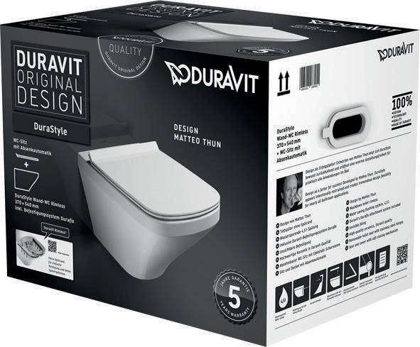Duravit Wand-WC-Set DURASTYLE RIMLESS weiß