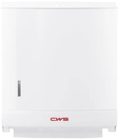 CWS Faltpapierspender Paradise Paper Slim mit Schloss mit Panel, weiß-1