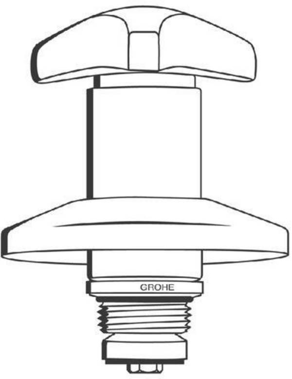 Grohe Oberteil DN 20 für UP-Ventile 3/4", Trecorn-Griff, Schubrosette, Markierung Rot, Chrom, 11505000