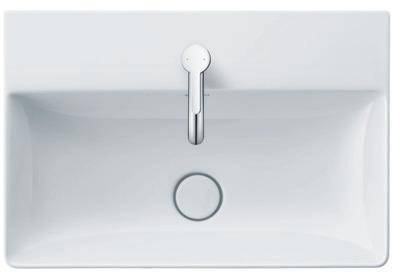 Duravit Waschtisch DURASQUARE COMPACT o ÜL m HLB geschli 600x400mm 1 HL we WG