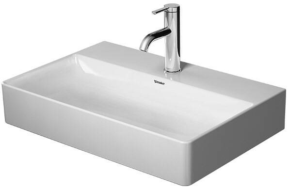 Duravit Waschtisch DURASQUARE COMPACT o ÜL m HLB geschli 600x400mm o HL we WG