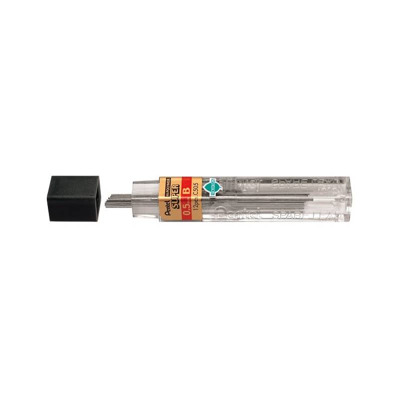 Pentel Druckbleistift-Mine HI-POLYMER SUPER, Härtegrad: B-0
