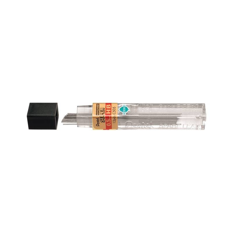 Pentel Druckbleistift-Mine HI-POLYMER SUPER, Härtegrad: HB-0