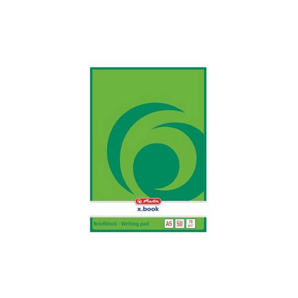 herlitz Briefblock x.book, A5, ungelocht, 50 Blatt, blanko