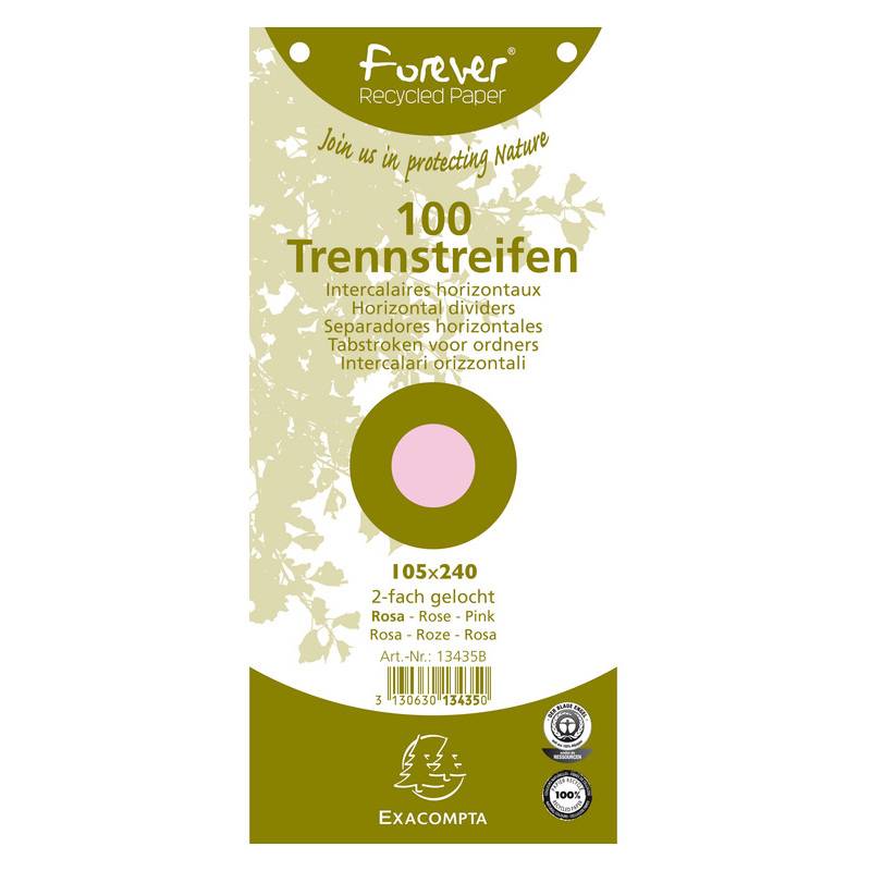 EXACOMPTA Trennstreifen Recycling, 105 x 240 mm, rosa-0