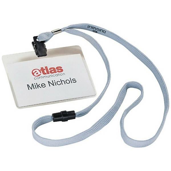 DURABLE Namensschild, mit Textilband, 90 x 60 mm, grau