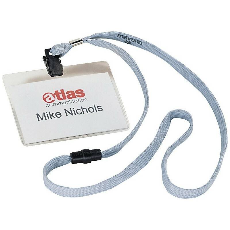 DURABLE Namensschild, mit Textilband, 90 x 60 mm, grau-0