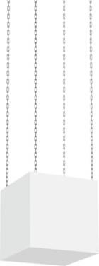 Schild Deckenabhängung "FLEX BOX", Acrylglas, 200x200 mm