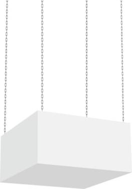 Schild Deckenabhängung "FLEX BOX", Acrylglas, 400x200 mm
