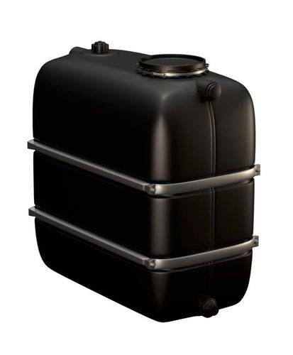 Industrietank, 1100 l Volumen, schwarz, für Medien mit Dichte max. 1,2-0