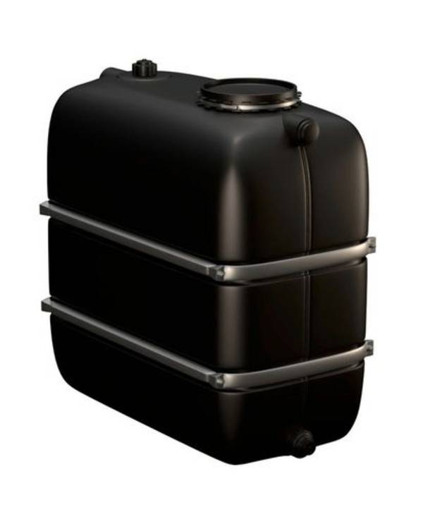 Industrietank, 1100 l Volumen, schwarz, für Medien mit Dichte max. 1,2