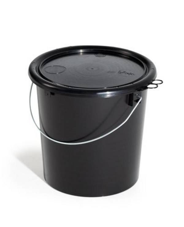 UN-Eimer aus PP, 11 L, schwarz, leitfähig, mit Deckel, VE = 5 Stück