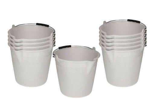 Industrie-Eimer aus Polyethylen, 12 Liter, weiß, VE = 10 Stück-0
