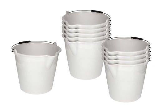 Industrie-Eimer aus Polyethylen, 12 Liter, weiß, VE = 10 Stück-2