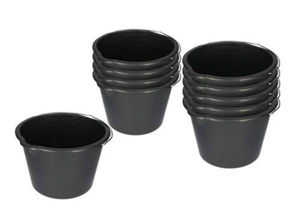 Kunststoff-Eimer aus recyceltem Polyethylen, 20 Liter, schwarz, VE = 10 Stück