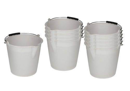 Industrie-Eimer aus Polyethylen, 9 Liter, weiß, VE = 10 Stück-0