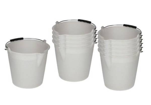 Industrie-Eimer aus Polyethylen, 9 Liter, weiß, VE = 10 Stück