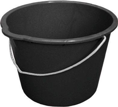 Kunststoff-Eimer aus recyceltem Polyethylen, 12 Liter, schwarz, VE = 10 Stück-1