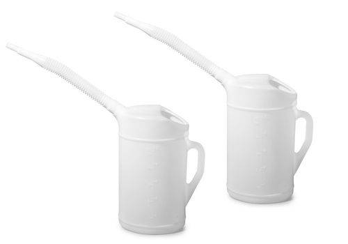 Messkanne aus PE mit flexiblem Auslauf, skaliert, 5,0 Liter Volumen-0