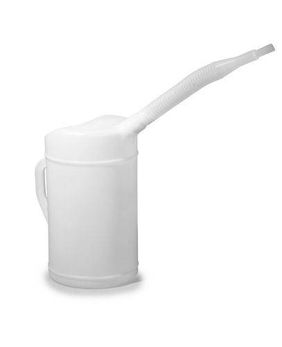 Messkanne aus PE mit flexiblem Auslauf, skaliert, 5,0 Liter Volumen-1