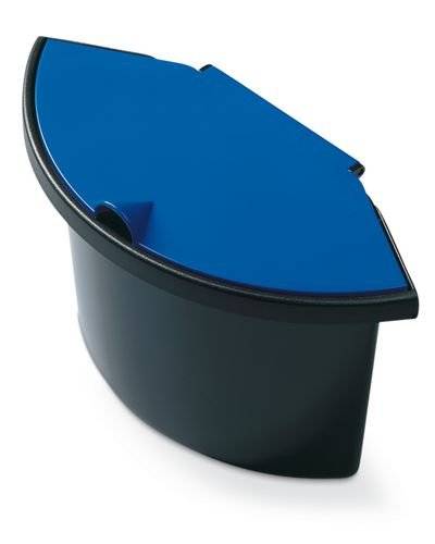 Abfalleinsatz mit Deckel, für Papierkörbe 18 Liter, 2 Liter Volumen, schwarz / blau-0