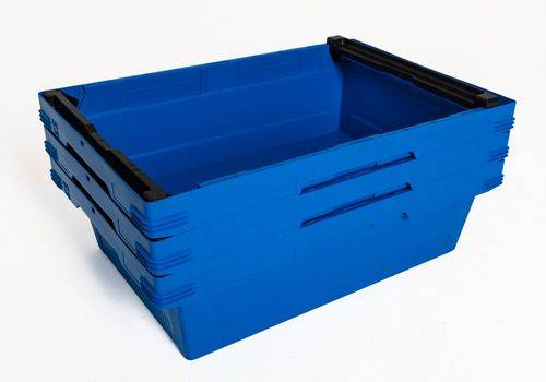Mehrweg-Stapelbehälter classic-line D, Stapelbügel, nestbar, 600 x 400 x 173 mm, blau, VE = 3 St.-1