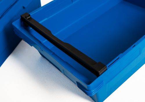 Mehrweg-Stapelbehälter classic-line D, Stapelbügel, nestbar, 600 x 400 x 173 mm, blau, VE = 3 St.-3