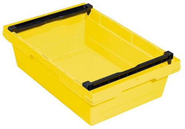 Mehrweg-Stapelbehälter classic-line D, Stapelbügel, nestbar, 600 x 400 x 173 mm, gelb, VE = 3 St.