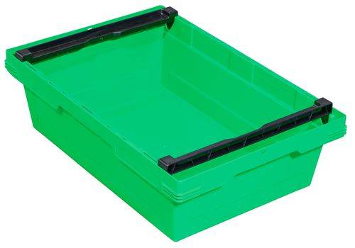 Mehrweg-Stapelbehälter classic-line D, Stapelbügel, nestbar, 600 x 400 x 173 mm, grün, VE = 3 St.-0