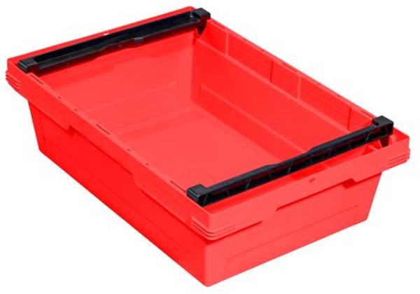 Mehrweg-Stapelbehälter classic-line D, Stapelbügel, nestbar, 600 x 400 x 173 mm, rot, VE = 3 St.