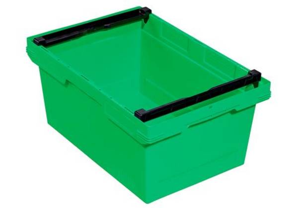 Mehrweg-Stapelbehälter classic-line D, Stapelbügel, nestbar, 600 x 400 x 273 mm, grün, VE = 3 St.