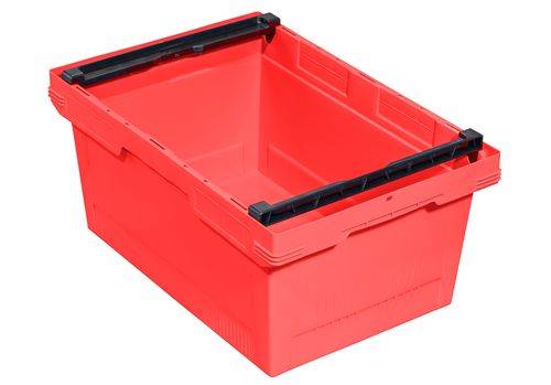 Mehrweg-Stapelbehälter classic-line D, Stapelbügel, nestbar, 600 x 400 x 273 mm, rot, VE = 3 St.-0