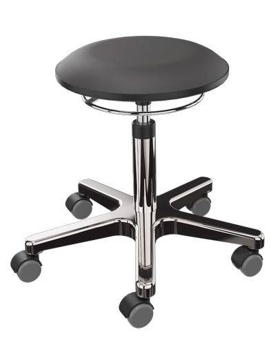 Arbeitshocker Kunstleder, Aluminium-Fußkreuz-0