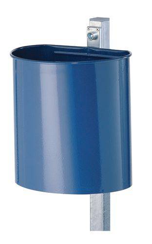 Abfallbehälter aus Stahl, mit Wandschiene, 20 Liter Volumen, blau-0