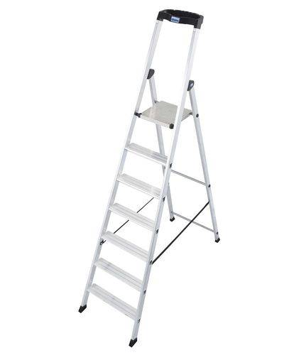 Stufenstehleiter Solido, Aluminium, extrem rutschfeste Plattform, 7 Stufen-0