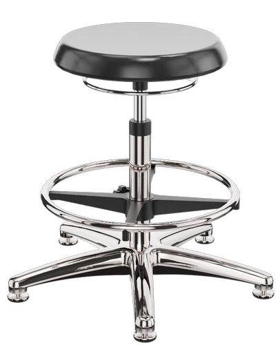 ESD Arbeitshocker PU Bodengleiter, Aluminium-Fußkreuz, Fußring-0