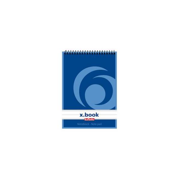 herlitz Spiralnotizblock x.book, DIN A6, 50 Blatt, liniert