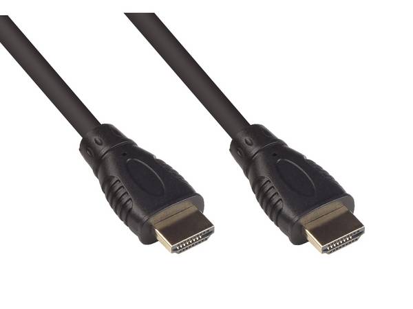 Good Connections® Anschlusskabel HDMI 2.0b, 4K / UHD @60Hz, 18 Gbit/s, vergoldete Kontakte, schwarz, 2m