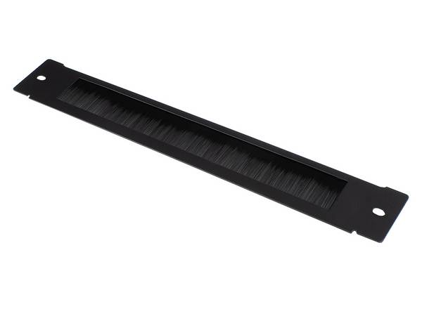 Bürstenleiste 380 mm x 57 mm für Good Connections® 19" Wandgehäuse FLAT-Pack (GC-RFxxxS), tiefschwarz (RAL9005)