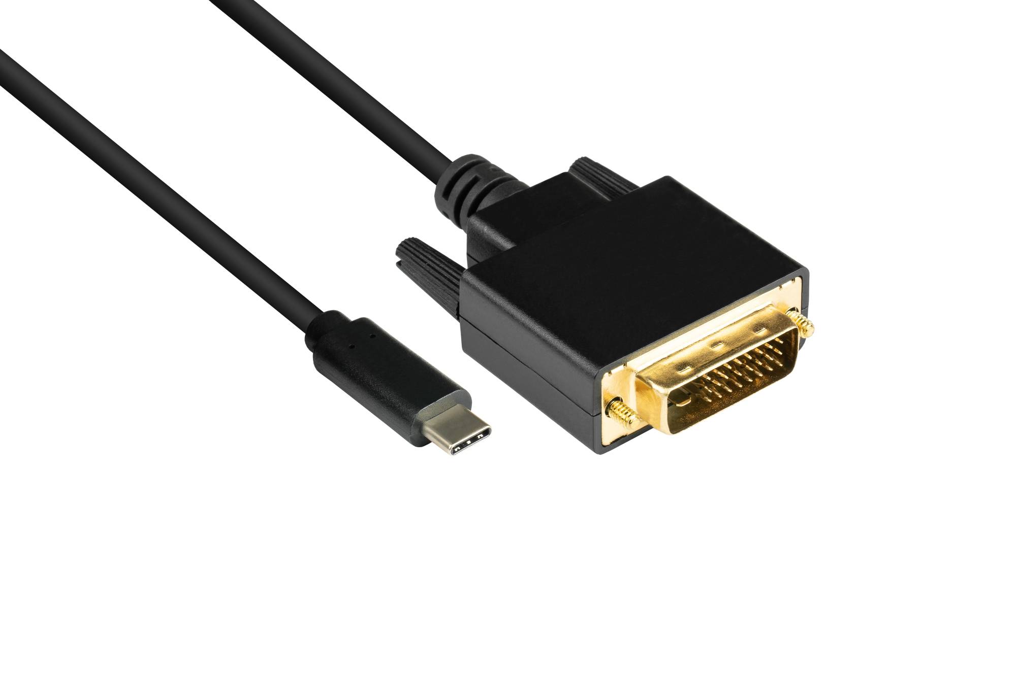 Good Connections® Adapterkabel USB-C™ Stecker an DVI 24+1 Stecker, CU, schwarz, 2m-1