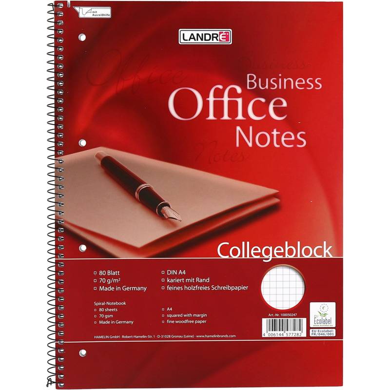 herlitz Collegeblock Business Office Notes, DIN A4, kariert-0