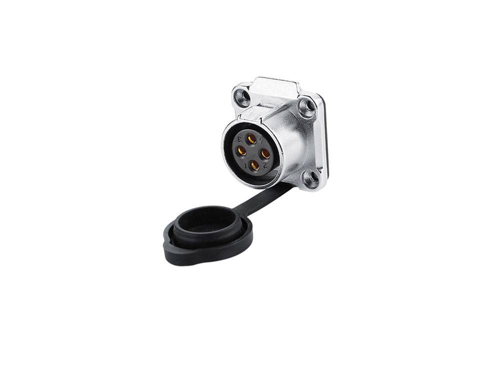 Industrie-Steckverbinder S1 - Power (4-Pin) Durchführungskupplung mit Flansch, M20-0