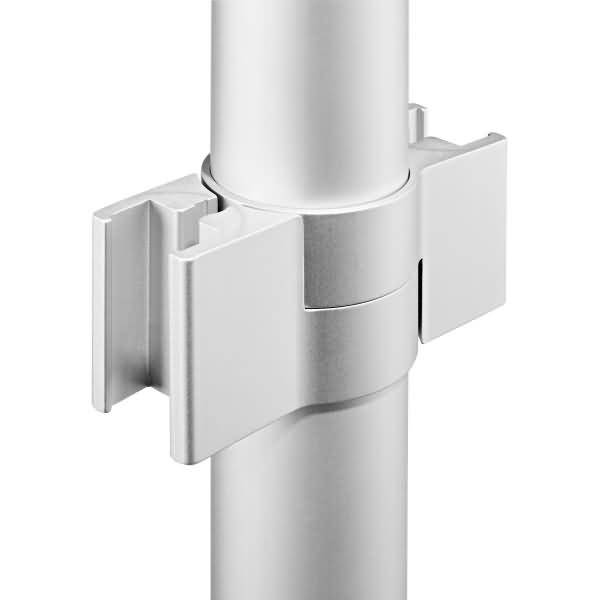 Design-Tafelklemme für 40mm Standrohr H40mm eloxiert silber VE=2 Stück