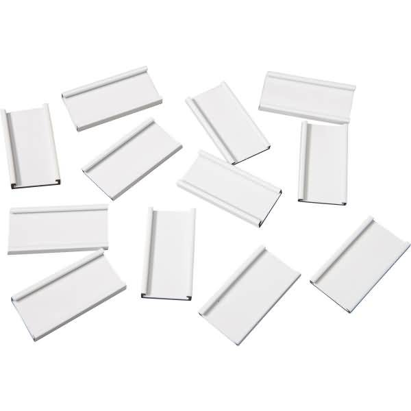 Einsteckschiene magnetisch 40x20mm VE=12 Stück weiß-0