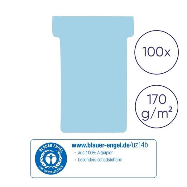 T-Karte Größe2 84x48mm hellblau 100 St./Pack.-1
