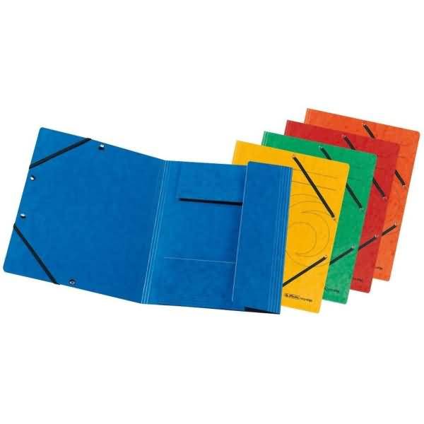 Einschlagmappe mit Gummizug Karton farbig sortiert VE=10 Stück