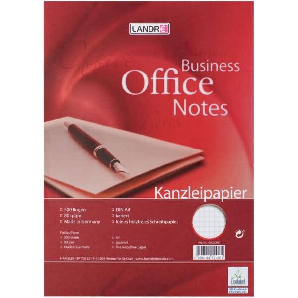 Kanzleipapier Office A4 80 g/qm kariert ohne Rand VE=500 Bogen-0